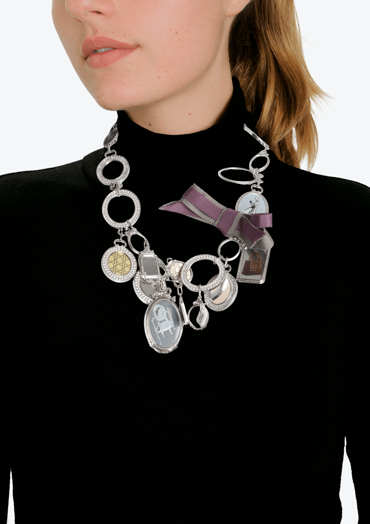 VINTAGE COUTURE CHARM PENDANT NECKLACE