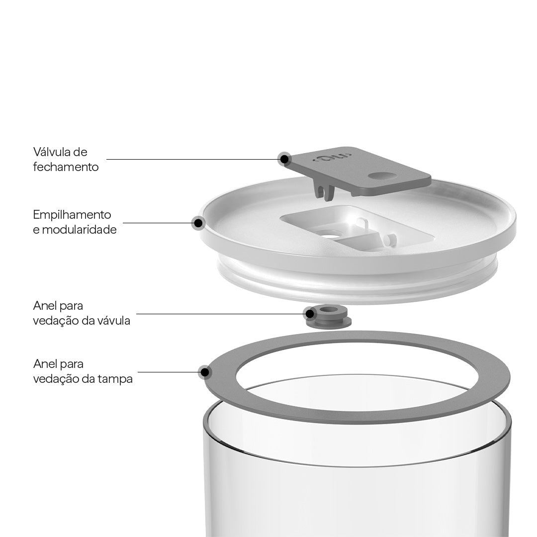 Pote Hermético Ou Redondo 1,5L Linha Duo Lock - Ou