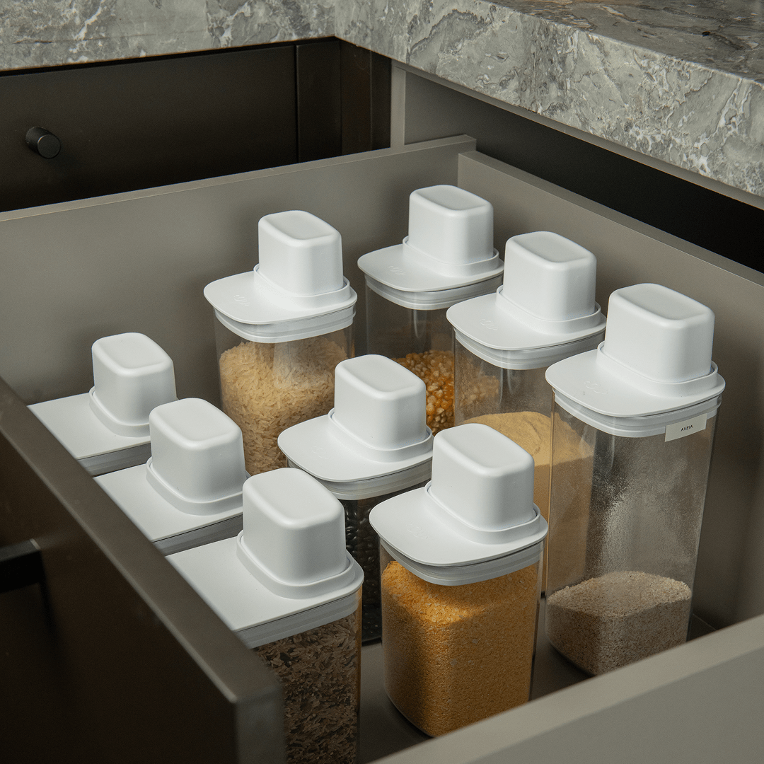 Pote Hermético Para Mantimentos com Medidor Ou Quadrado 1L Linha Drop - Ou